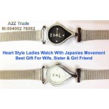  White Or Black, Heart Shaped Ladies Stylish Wrist Watch-RK On 50 % Off, Imported,